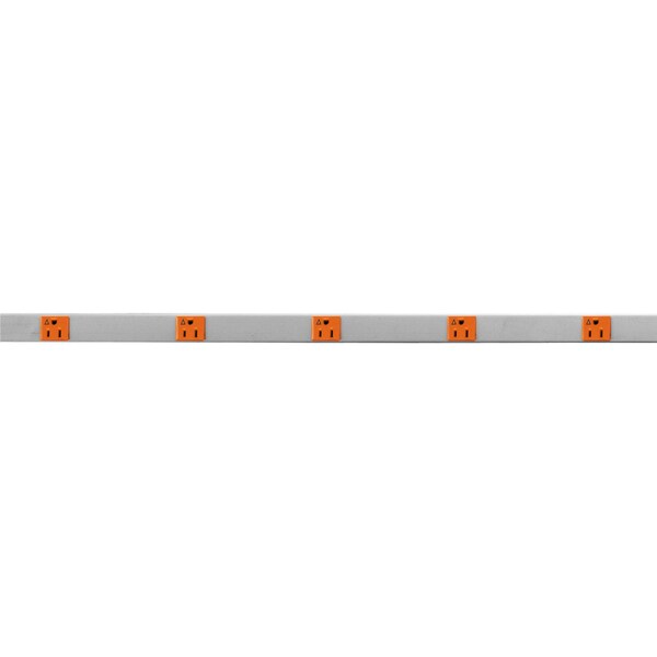 Metal PlugTrak, Isolated Ground, 15A 1 Circuit, 5 Receptacle, 5' Length, Gray
